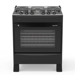 COCINA A GAS TOKYO BRAVO PLUS 5H  C/ENC. NEGRA MESA INOX COMANDO SUPERIOR