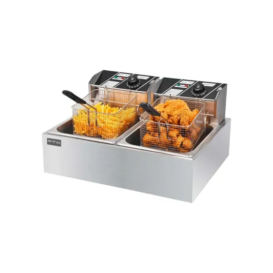 Freidora Electrica Ftx 20L Acero Inoxidable Con 2 Cestas