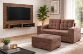 SOFA MAX 2L+ PUFF MOVELMAX MARRON