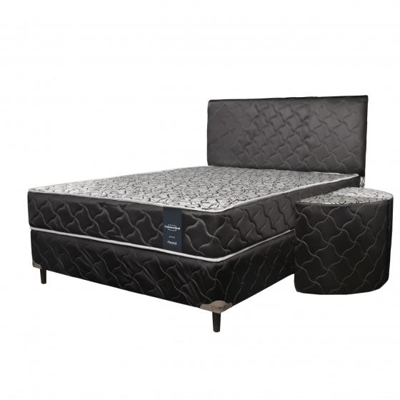 SOMIER COMPLETO CONVENCIONAL 1.40X1.90 80K NEGRO+2 ALMOHADAS PARANA