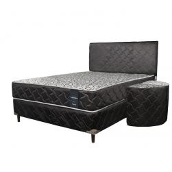SOMIER COMPLETO CONVENCIONAL 1.40X1.90 80K NEGRO+2 ALMOHADAS PARANA