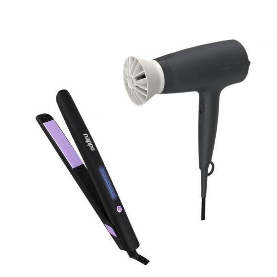 COMBO Secador de Pelo Philips Serie 3000 BHD302/00 + Planchita De Pelo Nappo NPP-134