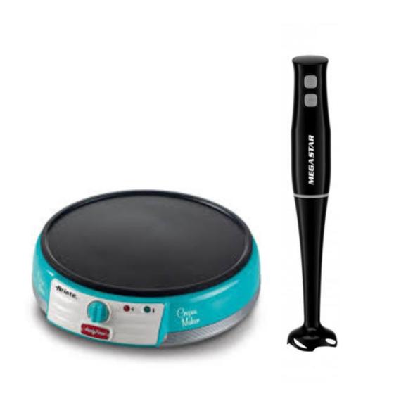 COMBO CREPERA ARIETE BLANCO/AZUL+ MIXER ELECTRICO 2 VELOCIDADES 220V 600W