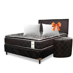 SOMIER COMPLETO CONVENCIONAL 1.40X1.90 80K NEGRO+2 ALMOHADAS PARANA