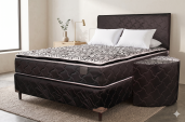 SOMIER COMPLETO CONVENCIONAL 1.40X1.90 80K NEGRO+2 ALMOHADAS PARANA