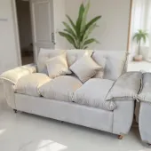 JUEGO DE LIVING NEW ARAMI 3-2 SILICONADO BEIGE MOVELMAX