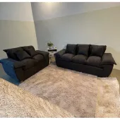 SOFA MOVELMAX NEW ARAMI SILICONADO 3+2 LUGARES MARRON + ALMOHADAS