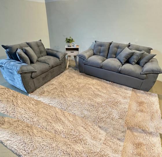 JUEGO DE LIVING NEW ARAMI 3-2 SILICONADO GRIS MOVELMAX