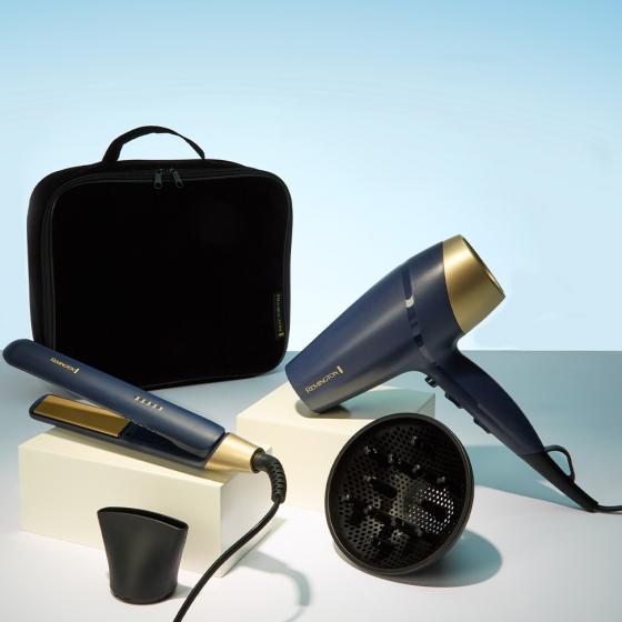 COMBO SECADOR + PLANCHITA CON ESTUCHE REMINGTON SAPPHIRE LUXE S5805GP-220R