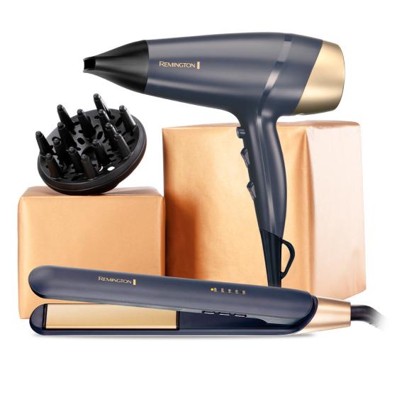 COMBO SECADOR + PLANCHITA CON ESTUCHE REMINGTON SAPPHIRE LUXE S5805GP-220R