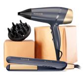 COMBO SECADOR + PLANCHITA CON ESTUCHE REMINGTON SAPPHIRE LUXE S5805GP-220R