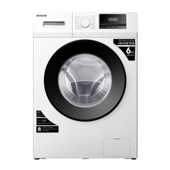 Lavarropas Automático Carga Frontal AIWA 6KG Inverter - Blanco