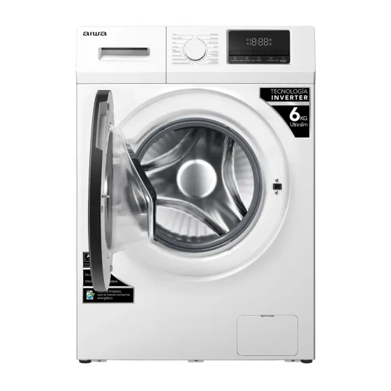 Lavarropas Automático Carga Frontal AIWA 6KG Inverter - Blanco