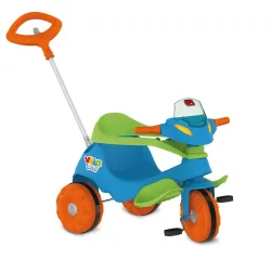 Triciclo A Pedal Y Paseo Velobaby Azul 356