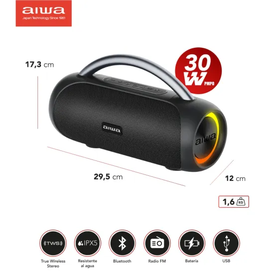 Parlante Portátil Bluetooth TWS  AIWA