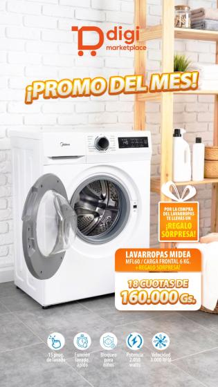 Promo Mes de JULIO - Lavarropa Midea de 6 kilos con carga frontal mas regalo