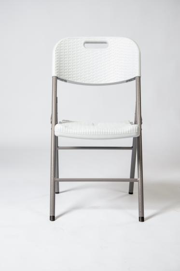 Silla Plegable Tipo Rattan Blanca