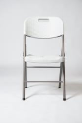 Silla Plegable Tipo Rattan Blanca